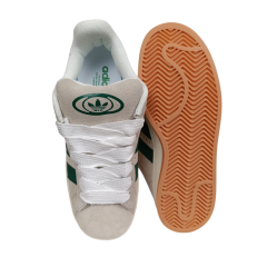 Кеди жіночі замшеві adidas campus B858-21 беж-зелені 