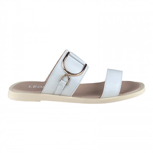Шльопанці Жіночі шкіряні LEONI 082 05 біла шкіра