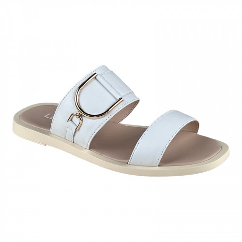 Шльопанці Жіночі шкіряні LEONI 082 05 біла шкіра