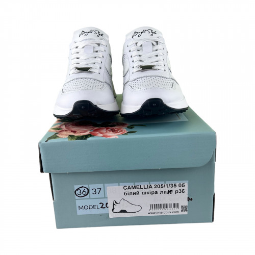 Кроссовки Женские кожаные CAMELLIA 205/1/35 05 белый