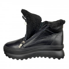 Кроссовки женские кожаные VLADEKS 1462 01 черный мех 