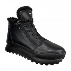 Кроссовки женские кожаные VLADEKS 1462 01 черный мех 