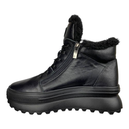 Кроссовки женские кожаные VLADEKS 1462 01 черный мех 