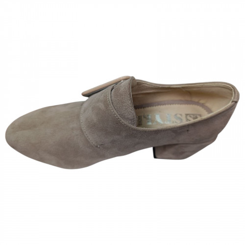 Туфли женские замшевые каблук Classic Style 2060 в из 8091 бежевые.