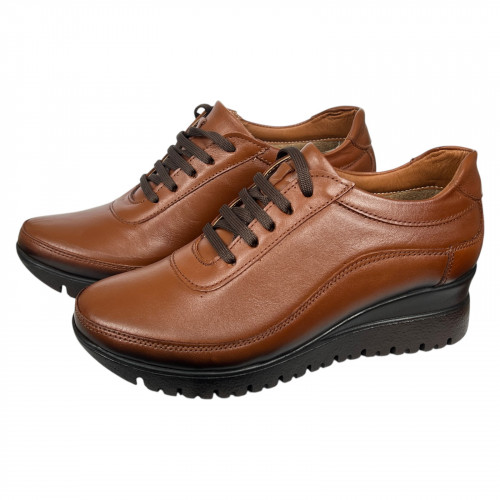 Туфли женские кожаные VIOLETA 2029 48 светло коричневые рыжие