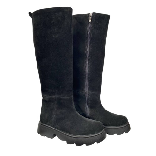 Чоботи жіночі замшеві DINO RICHI 1410 труба чорні