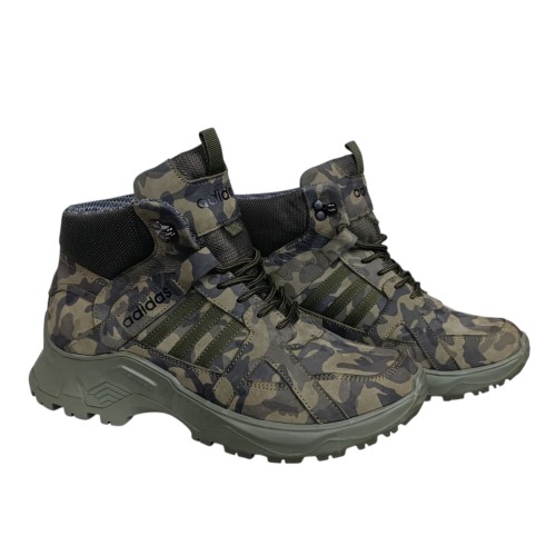 Черевики чоловічі шкіряні DENAR A73 хакі  термо гортекс