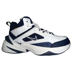 Кросівки Чоловічі шкіряні NIKE A2640-6 білий/синій хутро