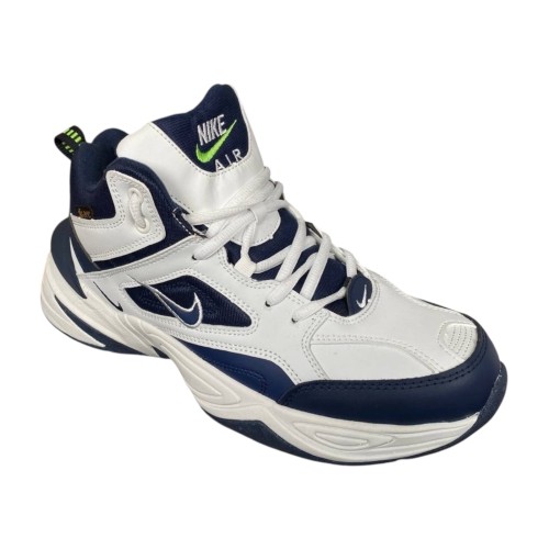 Кросівки Чоловічі шкіряні NIKE A2640-6 білий/синій хутро