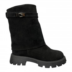 Чоботи жіночі замшеві DIANA D-157/940 чорний хутро 