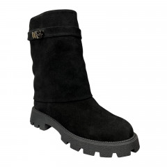 Чоботи жіночі замшеві DIANA D-157/940 чорний хутро 