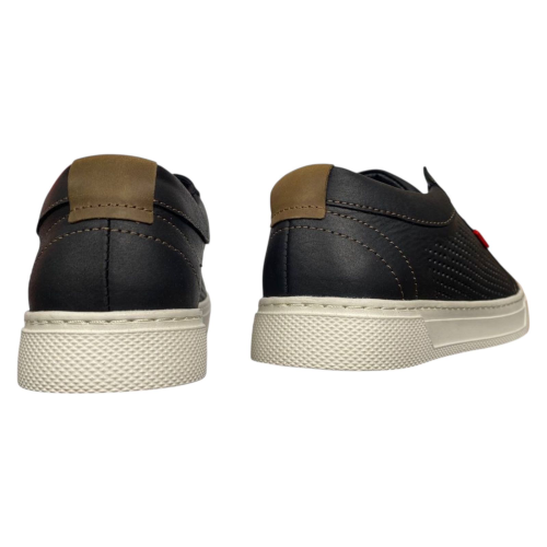 Кеды мужские кожаные HAMMA 705/1(р) черные перфорация