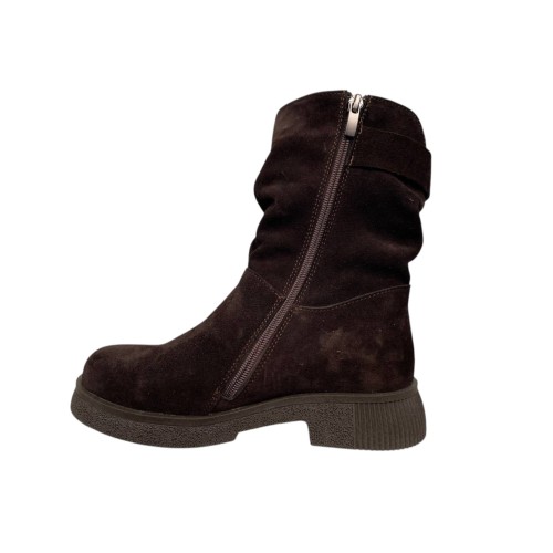 Черевики жіночі замшеві ANDALINI 2606 25 шоколад хутро