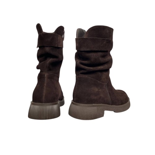 Черевики жіночі замшеві ANDALINI 2606 25 шоколад хутро