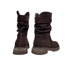 Черевики жіночі замшеві ANDALINI 2606 25 шоколад хутро