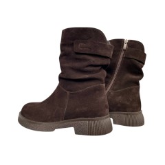 Черевики жіночі замшеві ANDALINI 2606 25 шоколад хутро