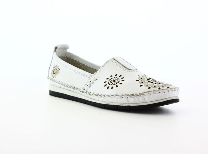 Балетки Женские кожаные RIKEL 065 beyaz