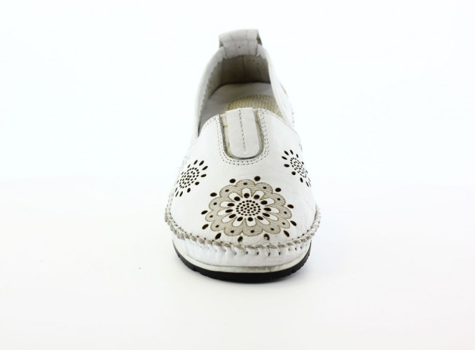 Балетки Женские кожаные RIKEL 065 beyaz