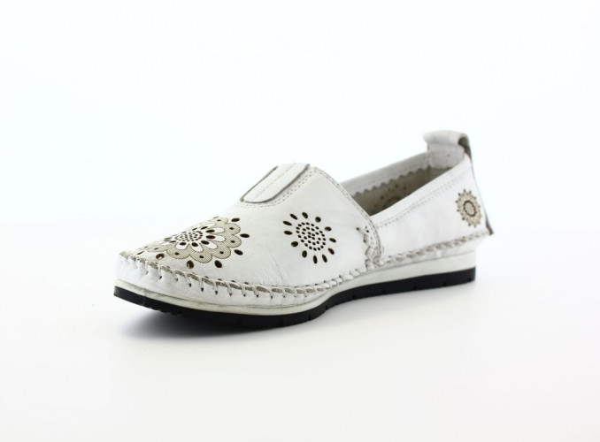 Балетки Женские кожаные RIKEL 065 beyaz