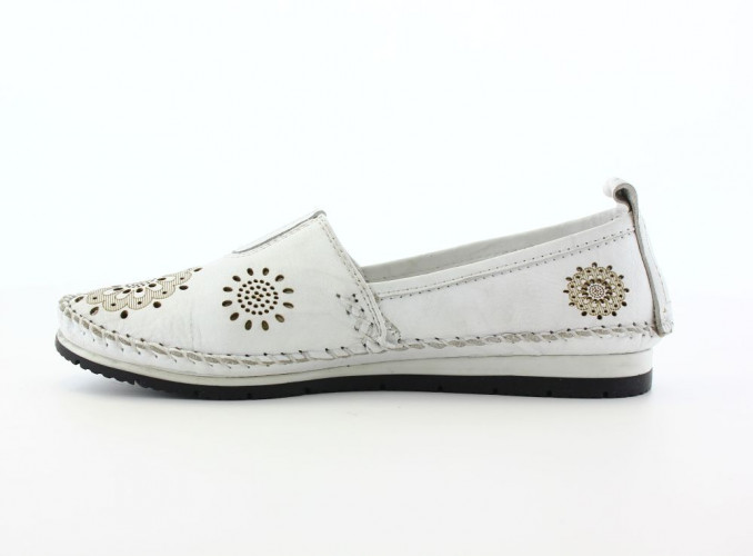 Балетки Женские кожаные RIKEL 065 beyaz