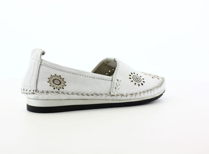 Балетки Женские кожаные RIKEL 065 beyaz