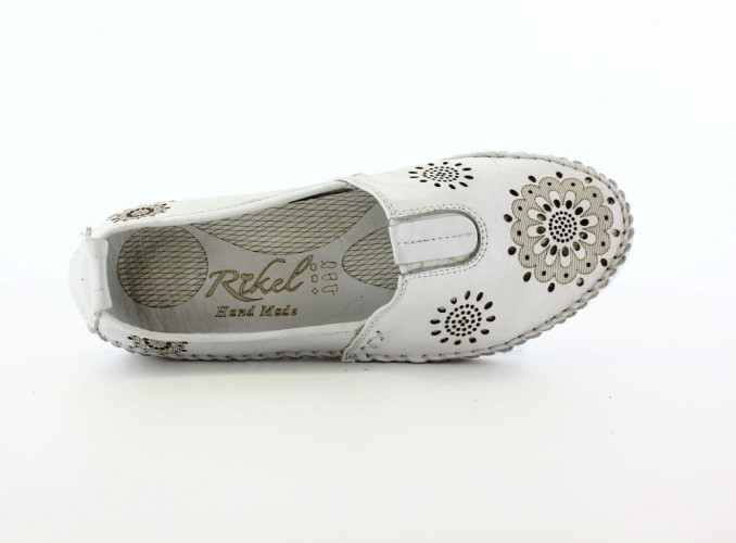 Балетки Женские кожаные RIKEL 065 beyaz