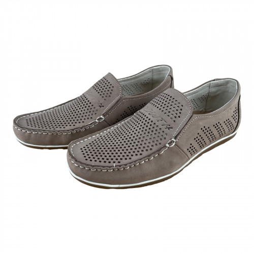 Мокасіні Чоловічі шкіряні GROWTH перфорація нубук горіх