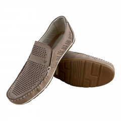 Мокасини Мужские кожаные GROWTH перфорация нубук орех