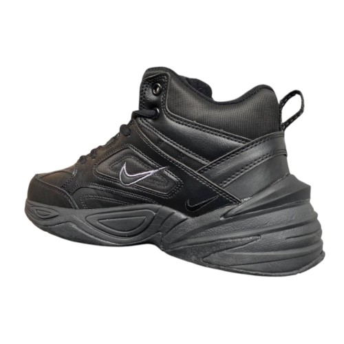 Кроссовки Мужские кожаные NIKE A2640-1 черный мех