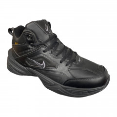 Кроссовки Мужские кожаные NIKE A2640-1 черный мех