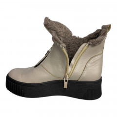 Черевики жіночі шкіряні VLADEKS 1472-3 капучіно хутро