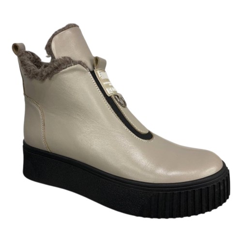 Ботинки женские кожаные VLADEKS 1472-3 мех капучино