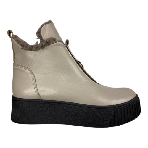 Ботинки женские кожаные VLADEKS 1472-3 мех капучино