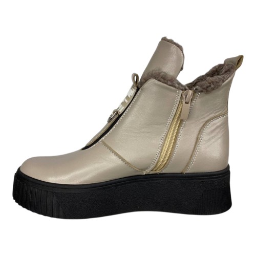 Ботинки женские кожаные VLADEKS 1472-3 мех капучино