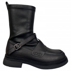 Черевики жіночі шкіряні ILONA 646/MIN чорні байка