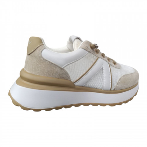 Кроссовки женские кожаные ALLSY 198534 бежевые