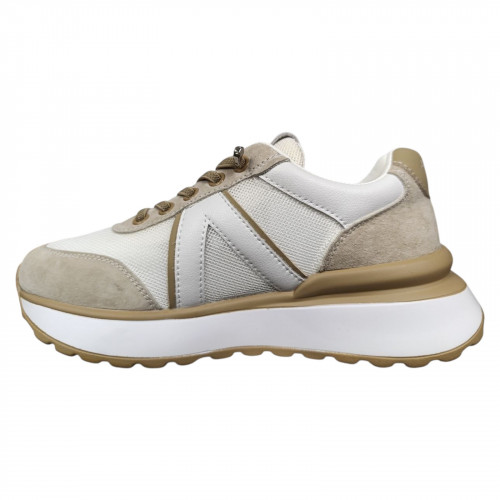 Кроссовки женские кожаные ALLSY 198534 бежевые