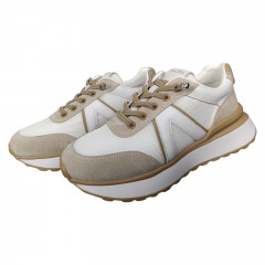 Кроссовки женские кожаные ALLSY 198534 бежевые