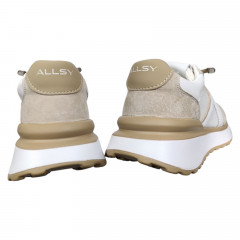 Кроссовки женские кожаные ALLSY 198534 бежевые