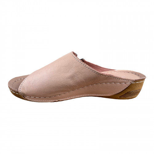 Шлепанцы Женские кожаные RIKEL 211 pudra