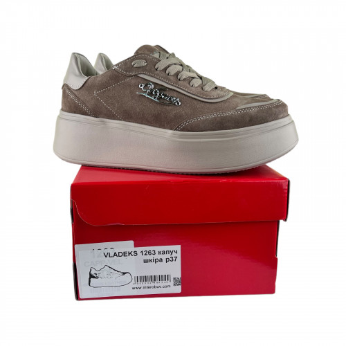 Кеды Женские замшевые на платформе VLADEKS 1263 капучино.