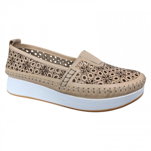 Балетки женские кожаные CANBERK 85 301L бежевые