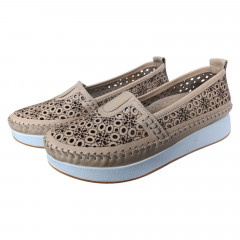 Балетки женские кожаные CANBERK 85 301L бежевые