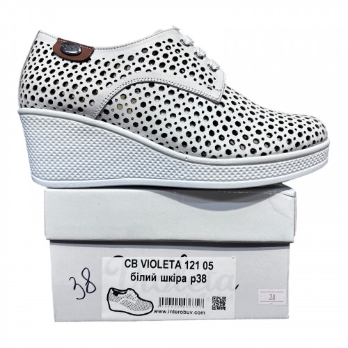 Снікери Жіночі шкіряні VIOLETA 121 05 білий