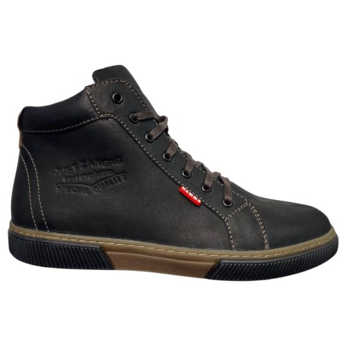 Ботинки мужские кожаные HAMMA 704 черный мех