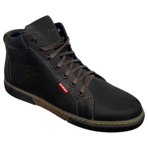 Ботинки мужские кожаные HAMMA 704 черный мех