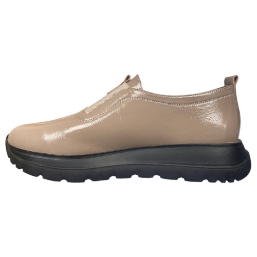 Лоферы женские кожаные TANGO 610 кофе бежевый лак