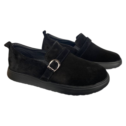 Лоферы женские замшевые BLESSO 257 01 черные