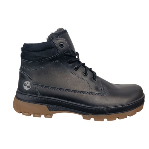 Черевики чоловічі шкіряні GULLIVER Б5 01 чорний шкіра хутро