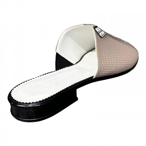 Шлепанцы Женские кожаные MADAM 304/217 кожа капучино.